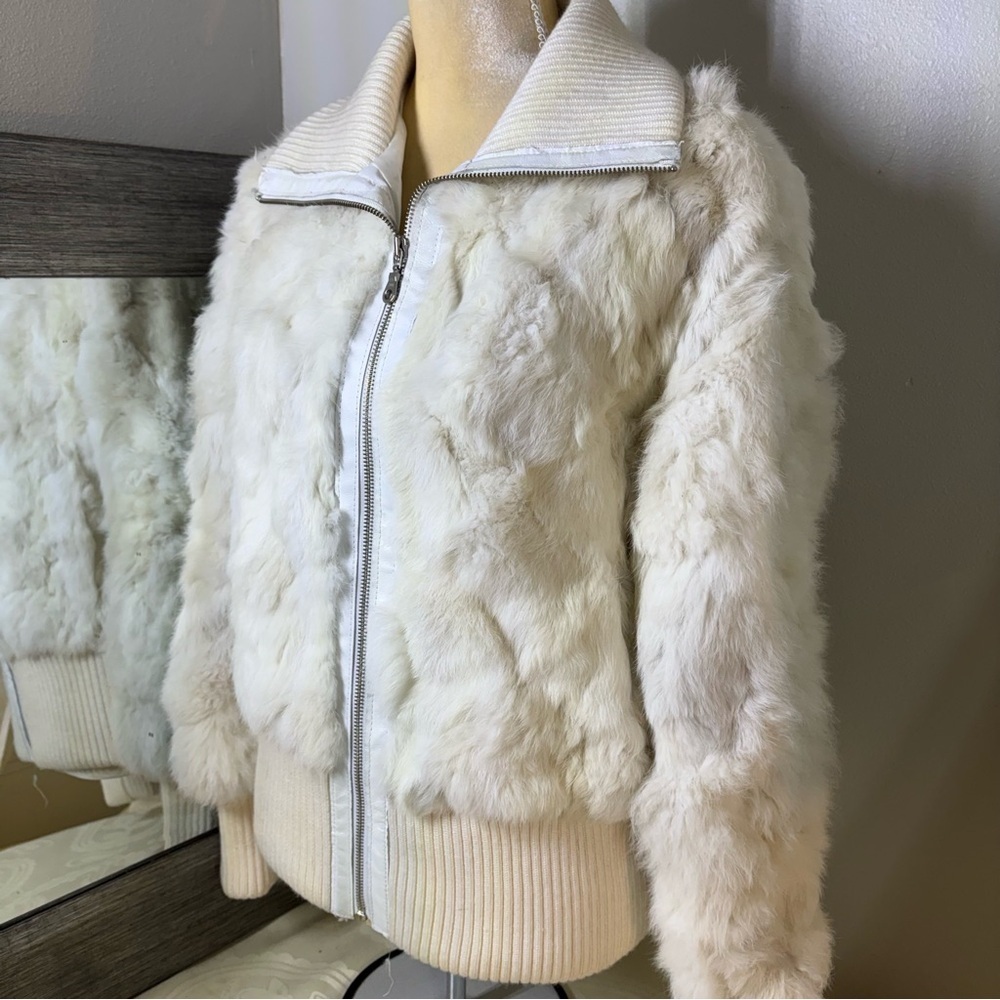 Wilsons Leather Maxima white Rabbit Fur Jacket ❤️ - Picture 11 of 16